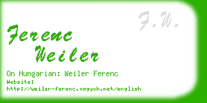 ferenc weiler business card